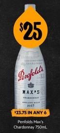 Penfolds - Max’s Chardonnay 750mL offers at $25 in First Choice Liquor