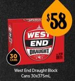 West End - Draught Block Can 30x375ml offers at $58 in First Choice Liquor