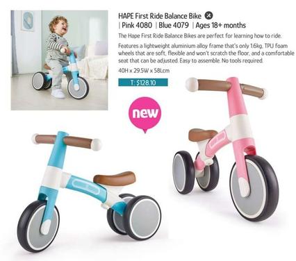 Hape First Ride Balance Bike offers at $128.1 in Chrisco