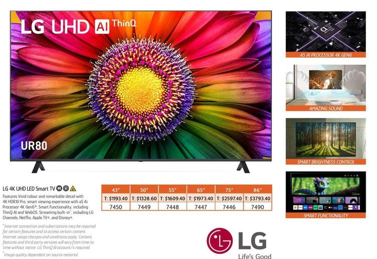 Lg - 4k Uhd Led Smart Tv offers at $1193.4 in Chrisco