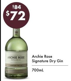 Archie Rose - Signature Dry Gin 700ml offers at $72 in Vintage Cellars