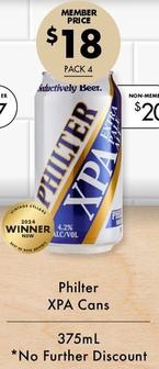 Philter - Xpa Cans 375ml offers at $18 in Vintage Cellars
