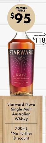 Starward - Nova Single Malt Australian Whisky 700ml offers at $95 in Vintage Cellars