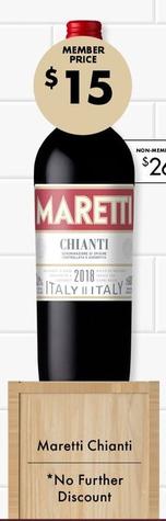 Maretti - Chianti offers at $15 in Vintage Cellars