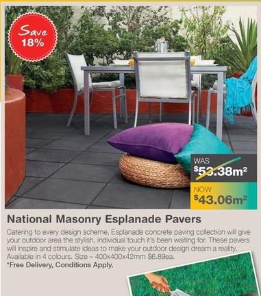 National Masonry Esplanade Pavers offers at $43.06 in Nuway