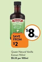 Queen - Natural Vanilla Extract 150ml offers at $8 in Foodworks