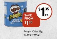 Pringles - Chips 53g offers at $1.35 in Foodworks