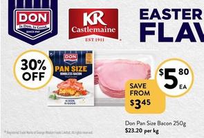 Don - Pan Size Bacon 250g offers at $5.8 in Foodworks