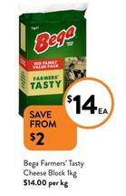 Bega - Farmers’ Tasty Cheese Block 1kg offers at $14 in Foodworks