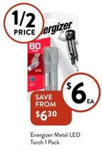 Energizer - Metal Led Torch 1 Pack offers at $6 in Foodworks