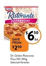 Dr. Oetker - Ristorante Pizza 310-390g Selected Varieties offers at $6.5 in Foodworks
