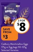 Cadbury - Marshmallow Eggs 175g Or Egg bags 110-125g Selected Varieties offers at $8 in Foodworks