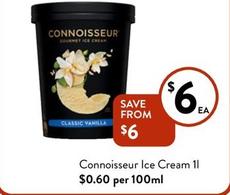 Connoisseur - Ice Cream 1l offers at $6 in Foodworks