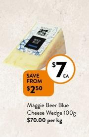 Maggie Beer - Blue Cheese Wedge 100g offers at $7 in Foodworks