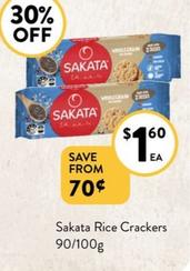 Sakata - Rice Crackers 90/100g offers at $1.6 in Foodworks