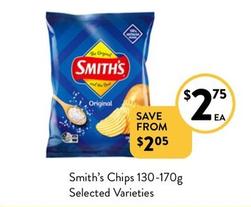 Smith's - Chips 130-170g Selected Varieties offers at $2.75 in Foodworks