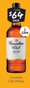 Canadian Club - Whisky offers at $64 in Cellarbrations