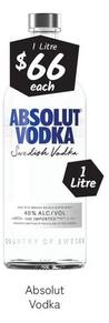 Absolut - Vodka offers at $66 in Cellarbrations