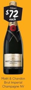 Moët & Chandon - Brut Imperial Champagne Nv offers at $72 in Cellarbrations