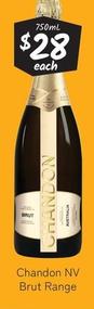 Chandon - Nv Brut Range offers at $28 in Cellarbrations