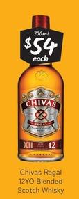 Chivas Regal - 12yo Blended Scotch Whisky offers at $54 in Cellarbrations
