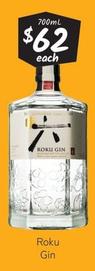 Roku - Gin offers at $62 in Cellarbrations