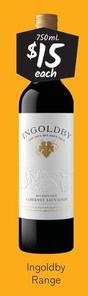 Ingoldby - Range offers at $15 in Cellarbrations