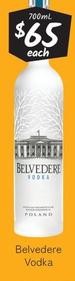 Belvedere - Vodka offers at $65 in Cellarbrations