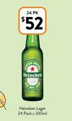 Heineken - Or Furphy Ale 24 Pack X 330/375ml offers at $50 in Foodworks