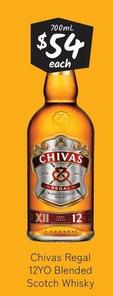Chivas Regal - 12yo Blended Scotch Whisky offers at $56 in Cellarbrations