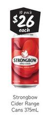 Strongbow - Cider Range Cans 375ml offers at $26 in Cellarbrations