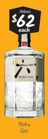 Roku - Gin offers at $62 in Cellarbrations
