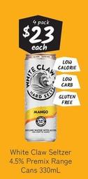 White Claw Hard Seltzer - 4.5% Premix Range Cans 330mL offers at $23 in Cellarbrations