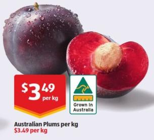 Australian Plums Per Kg offers at $3.49 in ALDI
