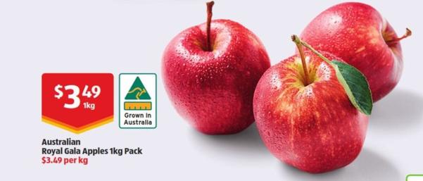 Australian Royal Gala Apples 1kg Pack  offers at $3.49 in ALDI
