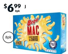 Bega - Mac & Cheese 8pk/560g  offers at $6.99 in ALDI