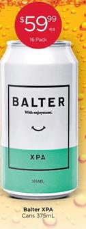 Balter - Xpa Cans 375ml offers at $59.99 in Porters