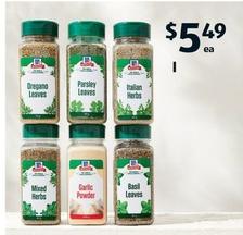 Mccormick - Dried Herbs Or Spices 40g-310g offers at $5.49 in ALDI