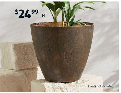 Timber-look Planter offers at $24.99 in ALDI