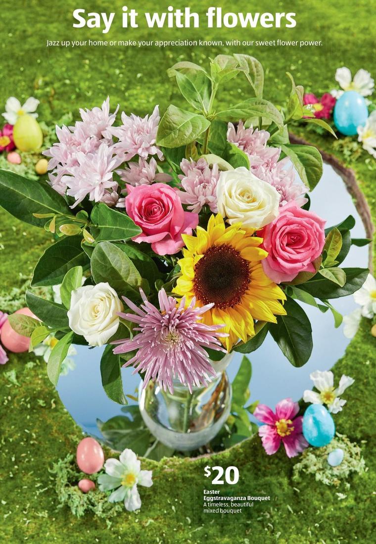 Easter Eggstravaganza Bouquet offers at $20 in ALDI