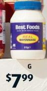 Best Foods - Mayonnaise 810g offers at $7.99 in ALDI