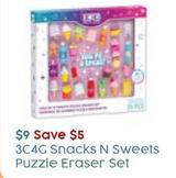 3C4G - Snacks N Sweets Puzzle Eraser Set offers at $9 in Target