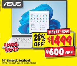 Asus - 14" Zenbook Notebook offers at $1499 in JB Hi Fi