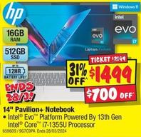 Hp - 14" Pavilion+ Notebook offers at $1499 in JB Hi Fi