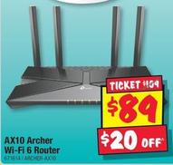 Tp Link - Ax10 Archer Wi-Fi 6 Router offers at $89 in JB Hi Fi