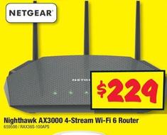 Netgear - Nighthawk Ax3000 4-Stream Wi-Fi 6 Router offers at $229 in JB Hi Fi