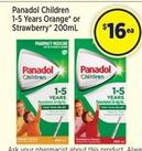 Panadol - Children 1-5 Years Orange Or Strawberry 200mL offers at $16 in Star Discount Chemist