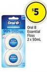 Oral B - Essential Floss 2 x 50mL offers at $5 in Star Discount Chemist