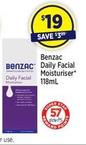 Benzac - Daily Facial Moisturiser Daily Facial 118mL offers at $19 in Star Discount Chemist