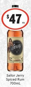 Sailor Jerry - Spiced Rum 700ml offers at $47 in IGA Liquor